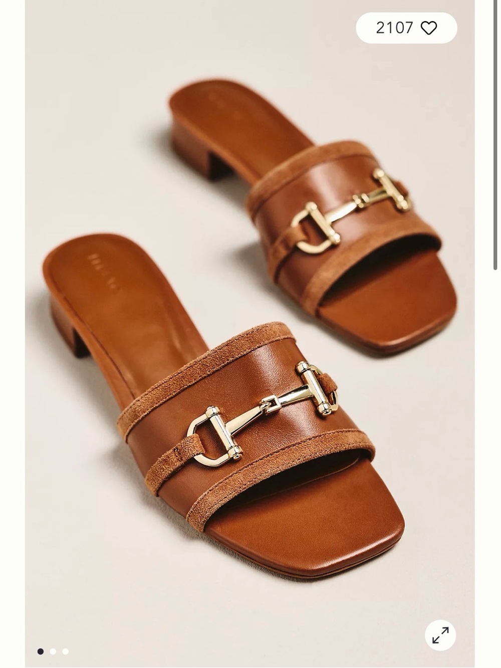 Anthropologie Maeve Horsebit Slide Sandals